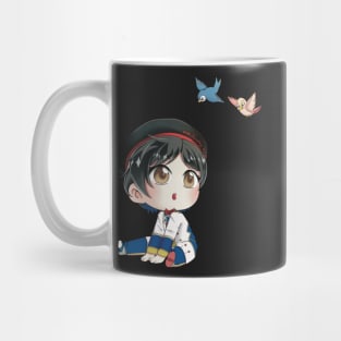 Surprised Neige LeBlanche Chibi with Birds Mug